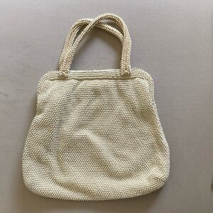 VINTAGE Elegant Cream Beaded Women's Bag